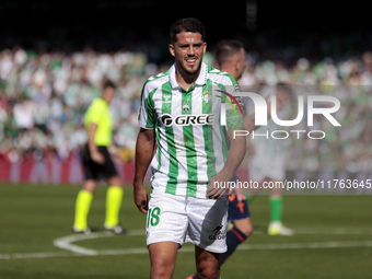 Pablo Fornals of Real Betis reacts to a missed opportunity during the La Liga EA Sport match between Real Betis and RC Celta de Vigo at Beni...