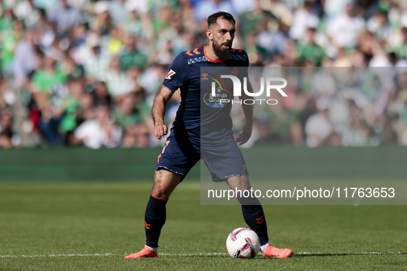 Borja Iglesias of RC Celta de Vigo controls the ball during the La Liga EA Sport match between Real Betis and RC Celta de Vigo at Benito Vil...