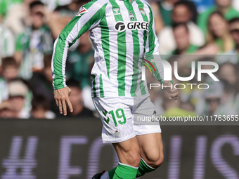 Iker Losada of Real Betis runs with the ball during the La Liga EA Sport match between Real Betis and RC Celta de Vigo at Benito Villamarin...