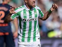 Vitor Roque of Real Betis celebrates a goal during the La Liga EA Sport match between Real Betis and RC Celta de Vigo at Benito Villamarin i...