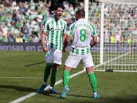 Vitor Roque of Real Betis celebrates a goal during the La Liga EA Sport match between Real Betis and RC Celta de Vigo at Benito Villamarin i...