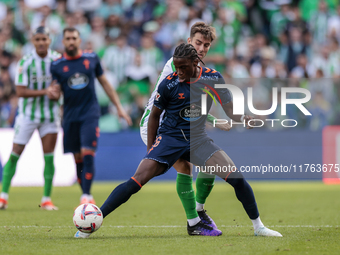 Ilaix Moriba of RC Celta de Vigo controls the ball during the La Liga EA Sport match between Real Betis and RC Celta de Vigo at Benito Villa...