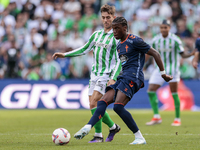 Ilaix Moriba of RC Celta de Vigo passes the ball during the La Liga EA Sport match between Real Betis and RC Celta de Vigo at Benito Villama...