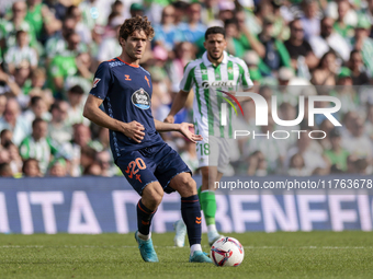 Marcos Alonso of RC Celta de Vigo passes the ball during the La Liga EA Sport match between Real Betis and RC Celta de Vigo at Benito Villam...