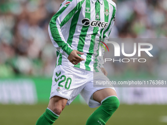 Giovani Lo Celso of Real Betis is in action during the La Liga EA Sport match between Real Betis and RC Celta de Vigo at Benito Villamarin i...