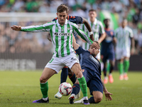 Iker Losada of Real Betis battles for the ball during the La Liga EA Sport match between Real Betis and RC Celta de Vigo at Benito Villamari...