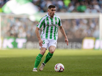 Romain Perraud of Real Betis runs with the ball during the La Liga EA Sport match between Real Betis and RC Celta de Vigo at Benito Villamar...