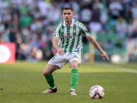 Romain Perraud of Real Betis is in action during the La Liga EA Sport match between Real Betis and RC Celta de Vigo at Benito Villamarin in...