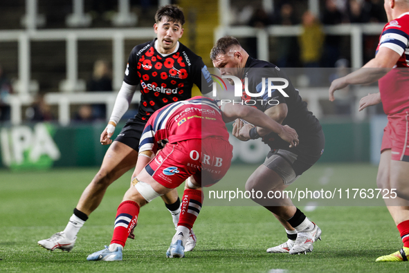 Richard Palframan of Newcastle Falcons plays during the Premiership Cup Pool A match between Newcastle Falcons and Doncaster Knights at King...