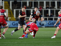 Ollie Leatherbarrow of Newcastle Falcons is in action during the Premiership Cup Pool A match between Newcastle Falcons and Doncaster Knight...