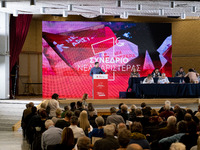 The first congress of the Nea Aristera (New Left) party takes place in Athens, Greece, on November 10, 2024. (