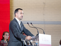 The President of the New Left (Nea Aristera), Alexis Charitsis, speaks during the first congress of the Nea Aristera (New Left) party in Ath...