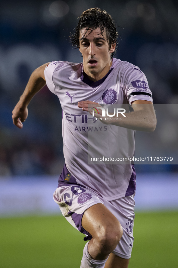 Bryan Gil of Girona FC is seen in action during the La Liga EA Sports 2024/25 football match between Getafe CF and Girona FC at Estadio Coli...