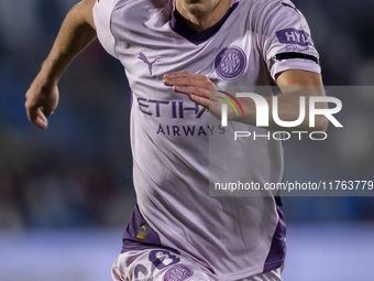 Bryan Gil of Girona FC is seen in action during the La Liga EA Sports 2024/25 football match between Getafe CF and Girona FC at Estadio Coli...