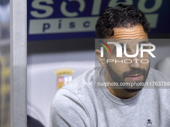 Ruben Amorim, Head Coach of Sporting CP, looks on prior to the Liga Portugal Betclic match between SC Braga and Sporting CP at Estadio Munic...