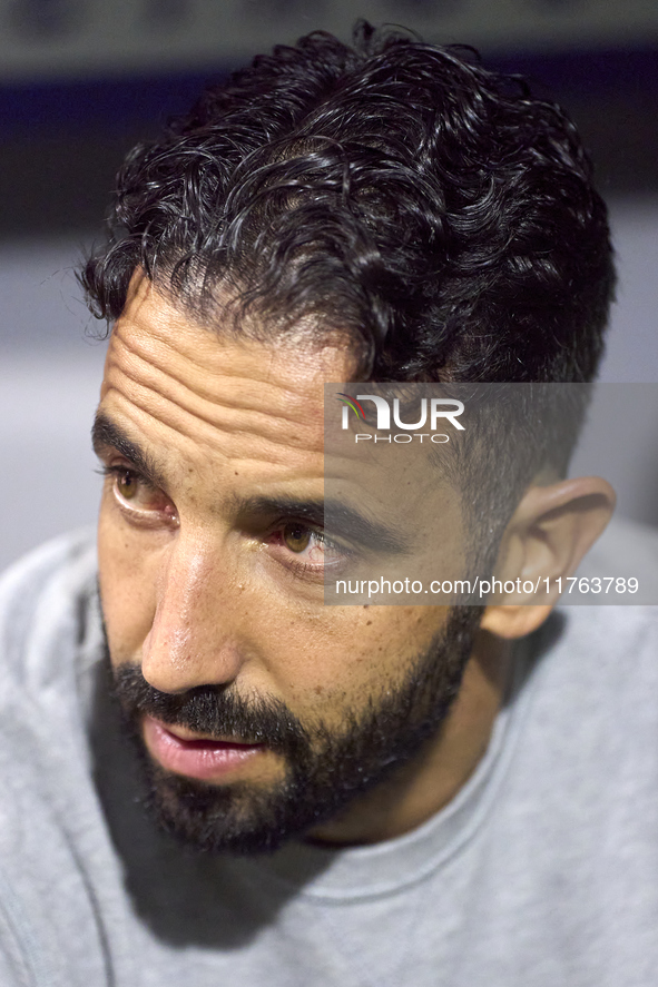 Ruben Amorim, Head Coach of Sporting CP, looks on prior to the Liga Portugal Betclic match between SC Braga and Sporting CP at Estadio Munic...