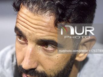 Ruben Amorim, Head Coach of Sporting CP, looks on prior to the Liga Portugal Betclic match between SC Braga and Sporting CP at Estadio Munic...