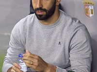 Ruben Amorim, Head Coach of Sporting CP, looks on prior to the Liga Portugal Betclic match between SC Braga and Sporting CP at Estadio Munic...