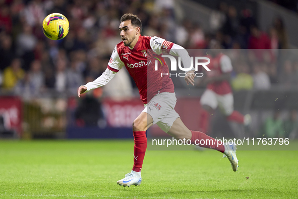 Ricardo Horta of SC Braga is in action during the Liga Portugal Betclic match between SC Braga and Sporting CP at Estadio Municipal de Braga...