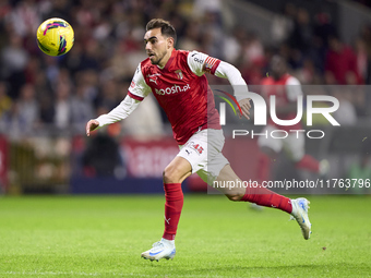 Ricardo Horta of SC Braga is in action during the Liga Portugal Betclic match between SC Braga and Sporting CP at Estadio Municipal de Braga...