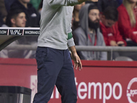 Ruben Amorim, Head Coach of Sporting CP, reacts during the Liga Portugal Betclic match between SC Braga and Sporting CP at Estadio Municipal...