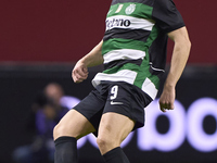 Viktor Gyokeres of Sporting CP is in action during the Liga Portugal Betclic match between SC Braga and Sporting CP at Estadio Municipal de...