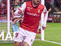 Ricardo Horta of SC Braga celebrates after scoring his team's first goal during the Liga Portugal Betclic match between SC Braga and Sportin...