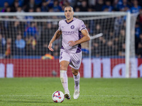 Oriol Romeu of Girona FC is in action with the ball during the La Liga EA Sports 2024/25 football match between Getafe CF and Girona FC at E...