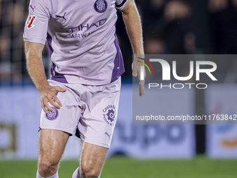 Daley Blind of Girona FC is in action with the ball during the La Liga EA Sports 2024/25 football match between Getafe CF and Girona FC at E...