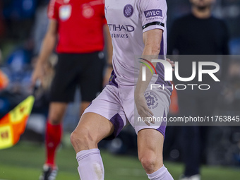 Donny van de Beek of Girona FC is in action with the ball during the La Liga EA Sports 2024/25 football match between Getafe CF and Girona F...