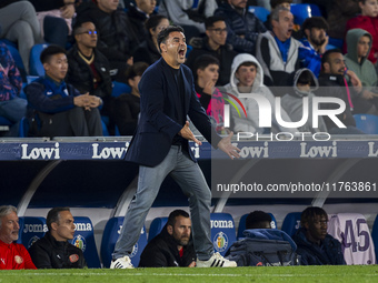 Miguel Angel Sanchez (Michel), head coach of Girona FC, is seen during the La Liga EA Sports 2024/25 football match between Getafe CF and Gi...