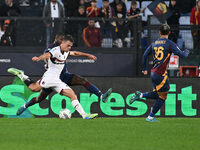 Thijs Dallinga of Bologna F.C. is in action during the 12th day of the Serie A Championship between A.S. Roma and Bologna F.C. at the Olympi...