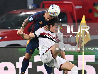 Angelino of A.S. Roma is in action during the 12th day of the Serie A Championship between A.S. Roma and Bologna F.C. at the Olympic Stadium...