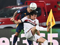 Angelino of A.S. Roma is in action during the 12th day of the Serie A Championship between A.S. Roma and Bologna F.C. at the Olympic Stadium...