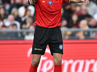 Referee Gianluca Manganiello is in action during the 12th day of the Serie A Championship between A.S. Roma and Bologna F.C. at the Olympic...