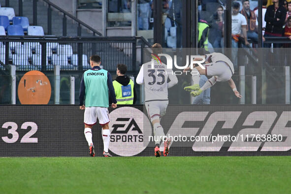 Riccardo Orsolini of Bologna F.C. celebrates after scoring the goal to make it 1-2 during the 12th day of the Serie A Championship between A...