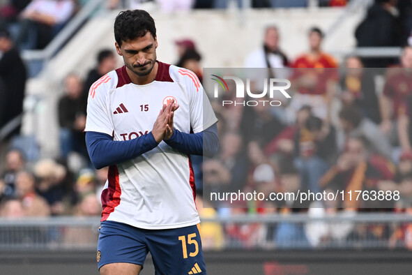 Mats Hummels of A.S. Roma participates in the 12th day of the Serie A Championship between A.S. Roma and Bologna F.C. at the Olympic Stadium...