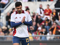 Mats Hummels of A.S. Roma participates in the 12th day of the Serie A Championship between A.S. Roma and Bologna F.C. at the Olympic Stadium...