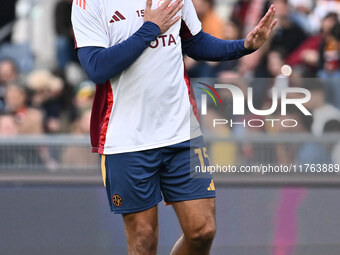 Mats Hummels of A.S. Roma participates in the 12th day of the Serie A Championship between A.S. Roma and Bologna F.C. at the Olympic Stadium...