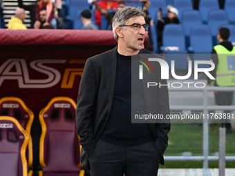 Ivan Juric coaches A.S. Roma during the 12th day of the Serie A Championship between A.S. Roma and Bologna F.C. at the Olympic Stadium in Ro...