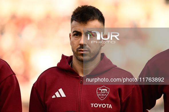 Stephan El Shaarawy of A.S. Roma participates in the 12th day of the Serie A Championship between A.S. Roma and Bologna F.C. at the Olympic...