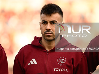 Stephan El Shaarawy of A.S. Roma participates in the 12th day of the Serie A Championship between A.S. Roma and Bologna F.C. at the Olympic...