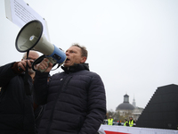 In Warsaw, Poland, on November 10, 2024, activists against the PiS party want to lay their wreath during the monthly celebrations of the Smo...