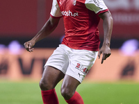 Sikou Niakate of SC Braga is in action during the Liga Portugal Betclic match between SC Braga and Sporting CP at Estadio Municipal de Braga...