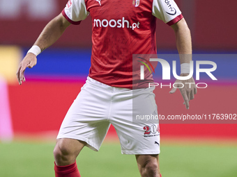 Joao Moutinho of SC Braga is in action during the Liga Portugal Betclic match between SC Braga and Sporting CP at Estadio Municipal de Braga...