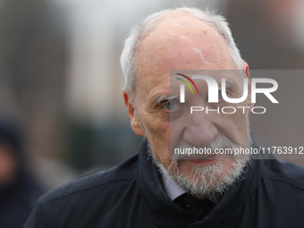 In Warsaw, Poland, on November 10, 2024, PiS MP Antoni Macierewicz participates in the monthly celebrations of the Smolensk disaster at the...