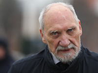 In Warsaw, Poland, on November 10, 2024, PiS MP Antoni Macierewicz participates in the monthly celebrations of the Smolensk disaster at the...