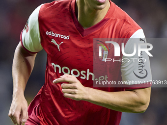 Amine El Ouazzani of SC Braga looks on during the Liga Portugal Betclic match between SC Braga and Sporting CP at Estadio Municipal de Braga...