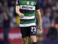 Daniel Braganca of Sporting CP looks on during the Liga Portugal Betclic match between SC Braga and Sporting CP at Estadio Municipal de Brag...