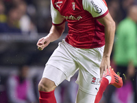 Amine El Ouazzani of SC Braga is in action during the Liga Portugal Betclic match between SC Braga and Sporting CP at Estadio Municipal de B...